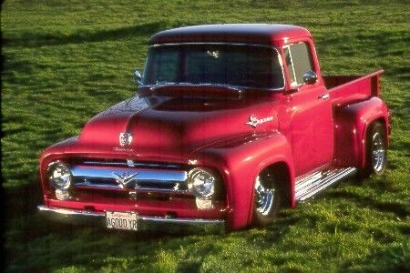 !956 Ford F-100 Pick Up Candy Apple Red with independent suspension 5.0 Mustang. 1956 Ford F-100