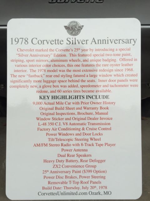 1978 Chevrolet Corvette Silver Anniversary Model - photo 8