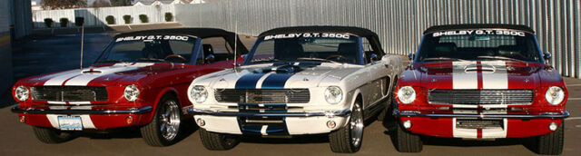 A collection of 3 Special 1966 Mustangs, 3 GT350C Convertilbles 1966 Ford Mustang Convertible GT350C Recreation