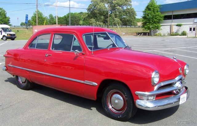A NEAT SOLID RED CLEAN DRIVER QUALITY OLDER RESTO SHARP SKIRTS TURN KEY RUNNER 1950 Ford LIMITED LTD TUDOR CUSTOM SHOEBOX FLATHEAD V8 3 SPEED MANUAL 2D