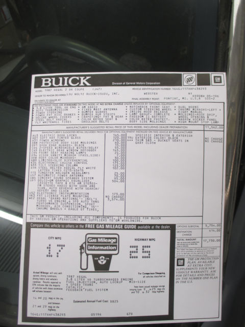 1987 Buick Grand National Grand National - photo 3