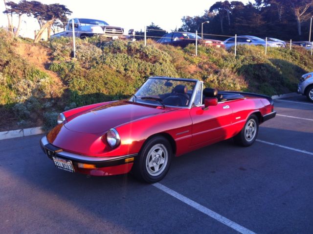 Alfa Romeo Spider Veloce Red Convertible 1987 1987 Alfa Romeo Spider