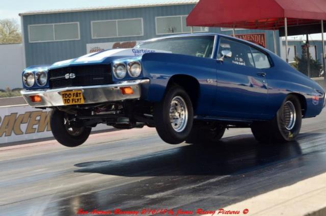 All steel and a clear blue title, but was built as a drag race car. 1970 Chevrolet Chevelle