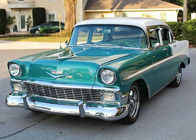 AMAZING VORTEC POWERED RESTOMOD - 1956 Chevrolet Belair Sedan - 1300 MILES 1956 Chevrolet Bel Air/150/210 ROTISSERIE RESTOMOD - VORTEC V-8