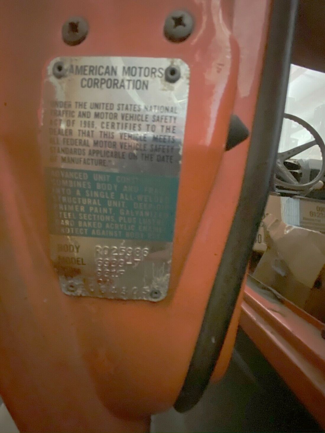 1969 AMC AMX AMX BBO BIG BAD ORANGE 390V8 4SPD 1 0F 283 REBUILT - photo 10