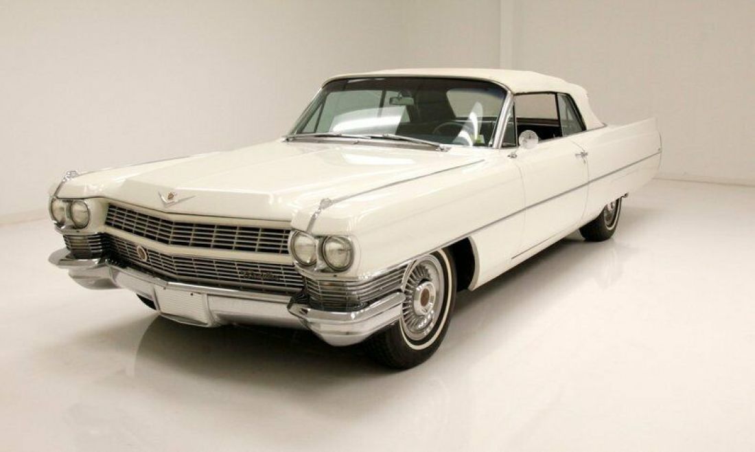 Aspen White/White Power Top/Clean Interior/429ci V8 TH400 3-Speed/Maint Records 1964 Cadillac DeVille Convertible