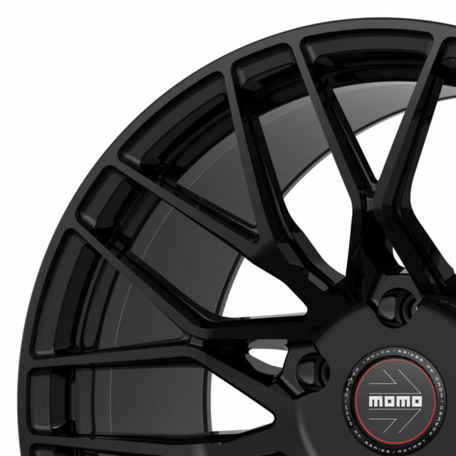 19" MOMO RF-20 Gloss Black 19x8.5 19x10 Wheels Rims Fits Infiniti M37 M56 - photo 3