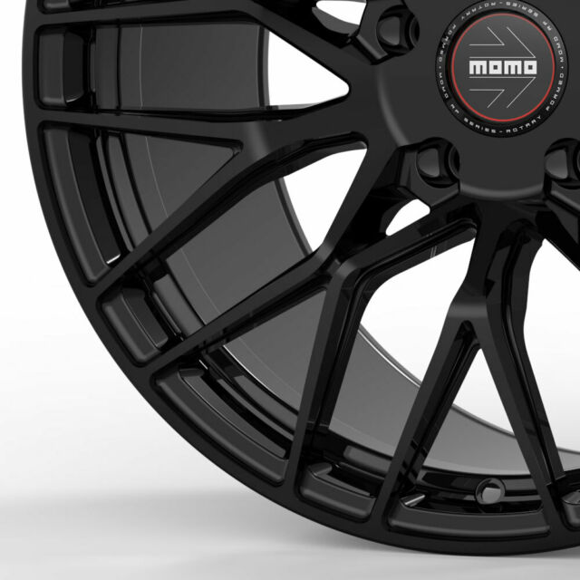 19" MOMO RF-20 Gloss Black 19x8.5 19x10 Wheels Rims Fits Infiniti M37 M56 - photo 6