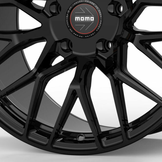 19" MOMO RF-20 Gloss Black 19x8.5 19x10 Wheels Rims Fits Infiniti M37 M56 - photo 8