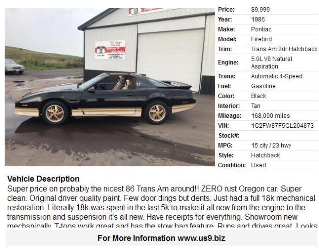 1986 Pontiac Trans Am - photo 3