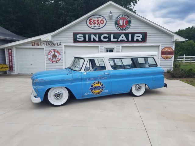 Bagged 1964 Suburban on 22" steelies C10 Chevrolet Rat rod hot Patina ratrod gmc 1964 Chevrolet C-10