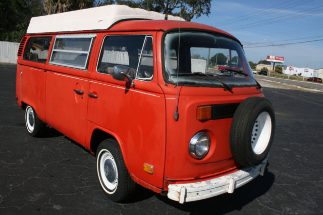 BARN FIND 1974 VW BUS POP UP CAMPER SPORTSMOBILE AUTOMATIC SITTING SINCE 1988 1974 Volkswagen Bus/Vanagon