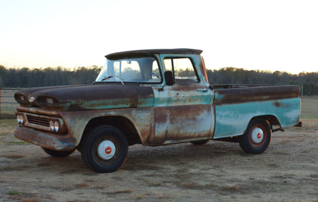 Barnfound 1960 Chevrolet Apache 10 swb fleetside pickup truck project-big window 1960 Chevrolet Other Pickups Survivor Apache 10 Swb W/ Big Back Window