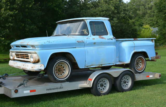 BARNFOUND 1962 CHEVROLET C10 1/2 TON SWB STEPSIDE PICKUP TRUCK PROJECT 1962 Chevrolet C-10