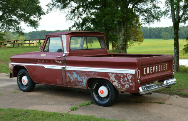 BARNFOUND 1966 CHEVROLET C10 SWB CUSTOM CAB FLEETSIDE PICKUP TRUCK 1966 Chevrolet C-10 Custom cab with big back window