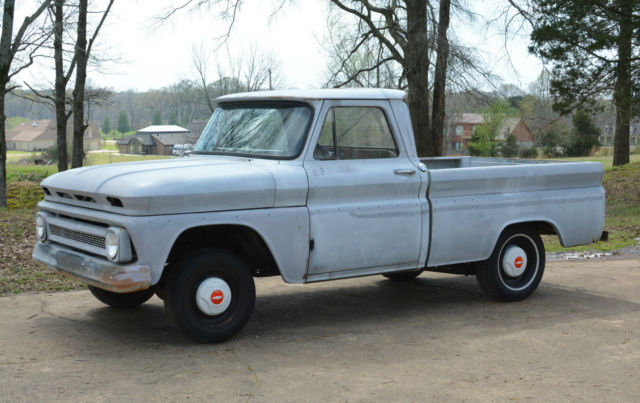 BARNFOUND 1966 CHEVROLET C10 SWB FLEETSIDE PICKUP TRUCK PROJECT-BIG BACK WINDOW 1966 Chevrolet C-10 SHORT WIDE BED/BIG BACK WINDOW