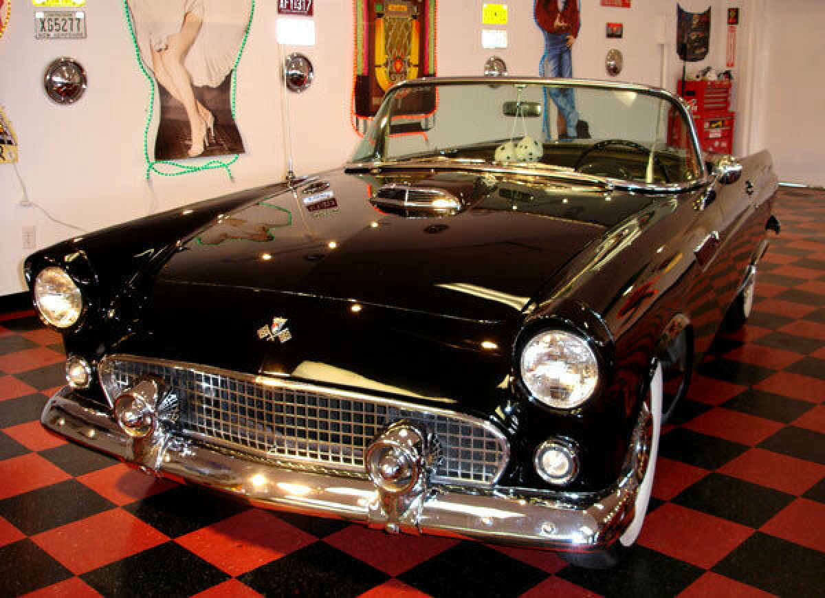1955 Ford Thunderbird Black with Black and White interior - photo 3