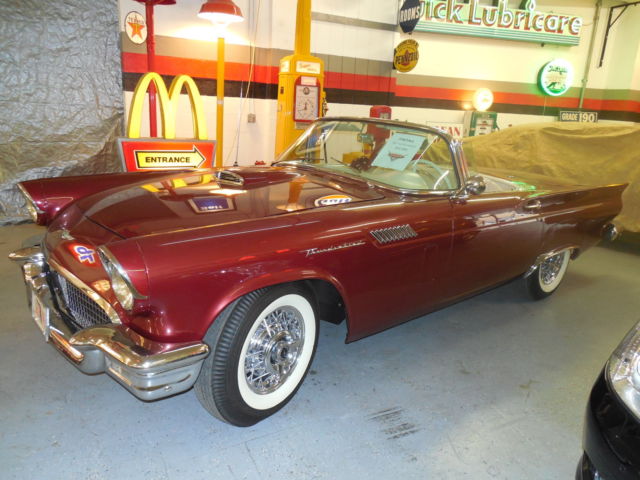 Beautiful 1957 Ford Thunderbird Convertible - Maple Metallic Red 1957 Ford Thunderbird