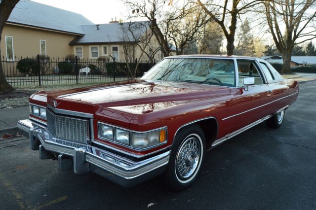 BEAUTIFUL 2 OWNER PAMPERED 1975 CADILLAC COUPE DEVILLE HARDTOP FIRETHORN RED !! 1975 Cadillac DeVille 2 DR HARDTOP