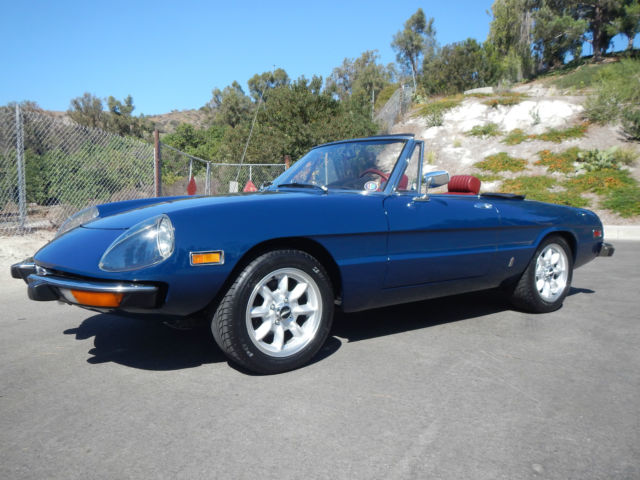 Beautiful Classic 1974 Alfa Romeo Spider Veloce Rare Blue with Burgundy Trim 1974 Alfa Romeo Spider