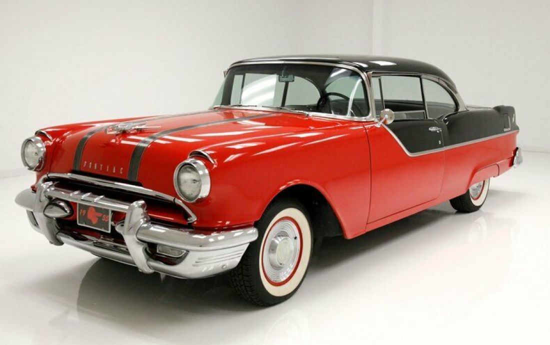 Beautiful Two Tone Paint/Extra Chrome/Stunning Interior/287.2 Cubes 4 Speed Auto 1955 Pontiac Chieftain Coupe