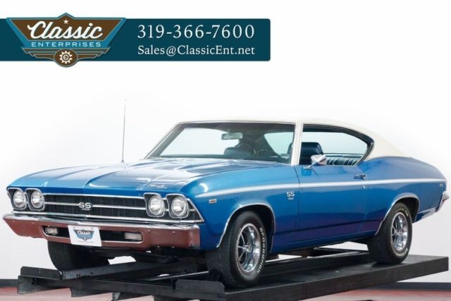 Big Block 4 speed with bucket seats console and Hurst shifter we ship worldwide 1969 Chevrolet Chevelle SS in Lemans Blue and ready to cruise and enjoy