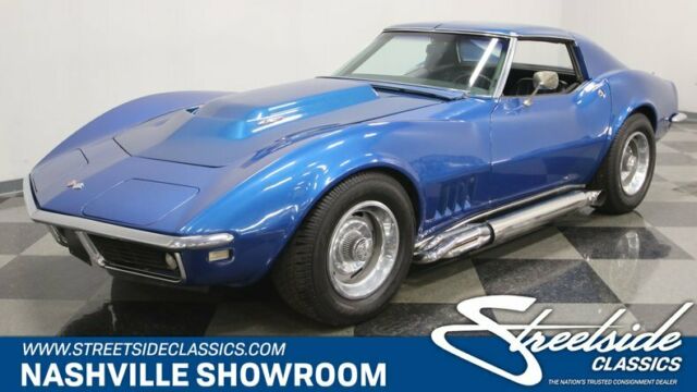 Big block 454 sidepipes blue 1968 Chevrolet Corvette --