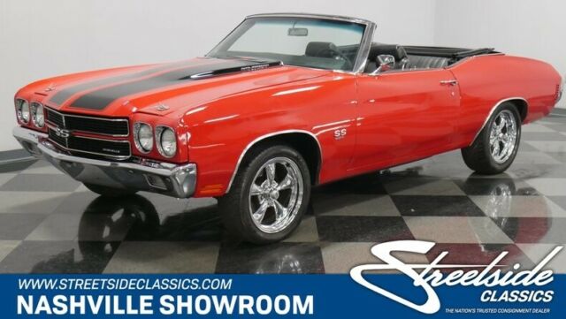 Big block Chevelle manual red with black racing stripes 1970 Chevrolet Chevelle SS Convertible