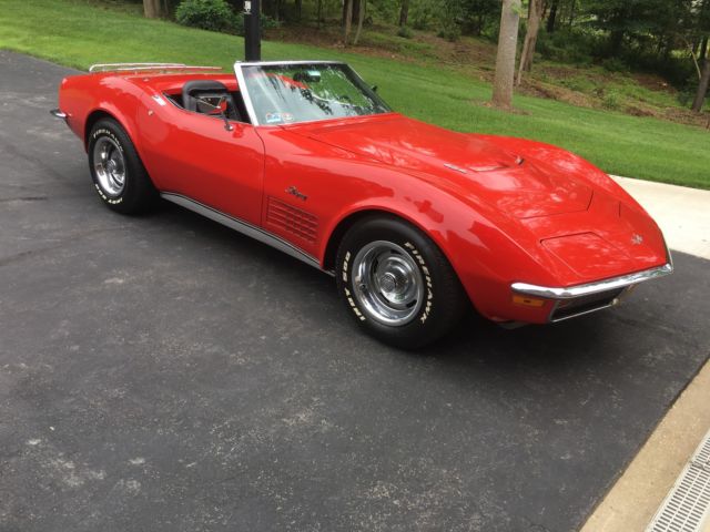 Big-Block Classic Numbers-Matching 1972 Red Corvette Stingray Convertible 1972 Chevrolet Corvette Stingray