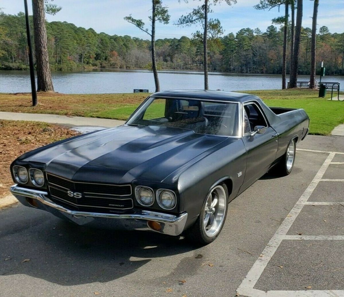 Black 1970 El Camino SS clone- muscle car chevy chevelle el-camino camaro 1970 Chevrolet El Camino