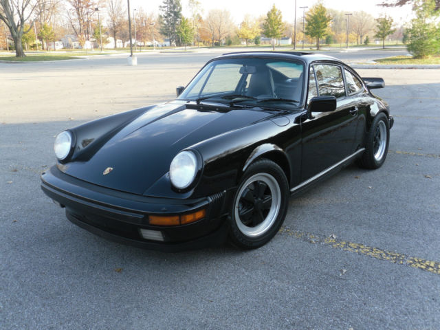 Black Carrera with Whaletail, Black Interior 1987 Porsche 911 Carrera Coupe 2-Door