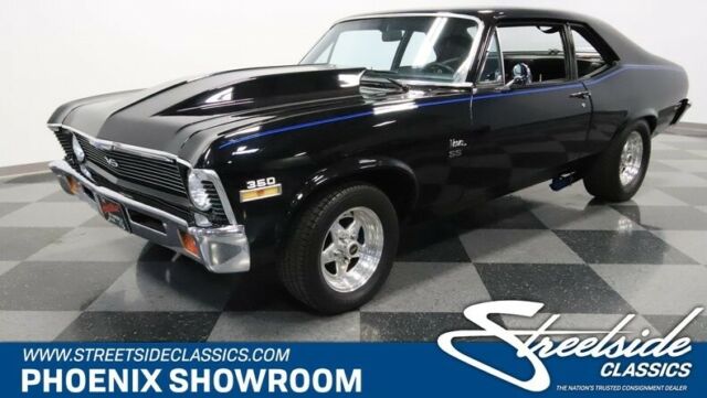 Black Chevy Midnight V8 Manual Muncie Classic Vintage Collector Edelbrock AFR MS 1971 Chevrolet Nova Pro Street