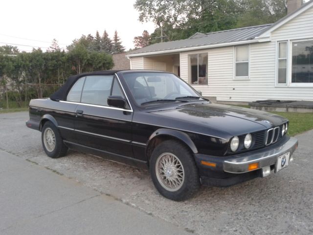 Black on Black 1987 BMW e30 325i Convertible, Original, Low Miles, No Rust 1987 BMW 3-Series 325ic