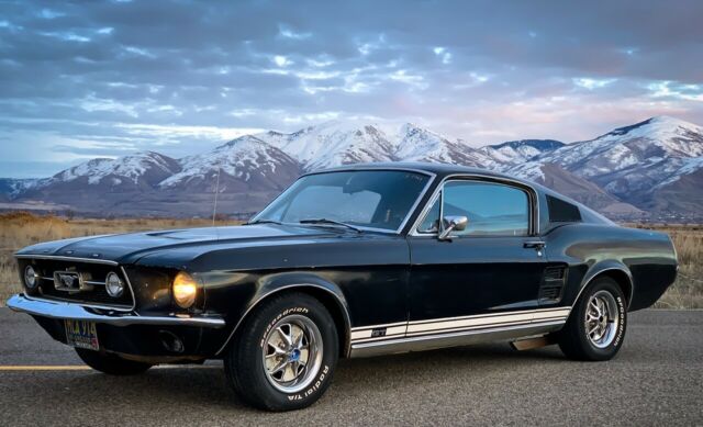Black on Black with Deluxe interior 1967 Ford Mustang S Code 390 GT 4 speed