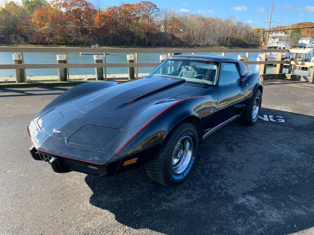 Black Stingray Coupe Original 350 Block. 4-Spd Conversion. Factory A/C, Tilt, PW 1977 Chevrolet Corvette