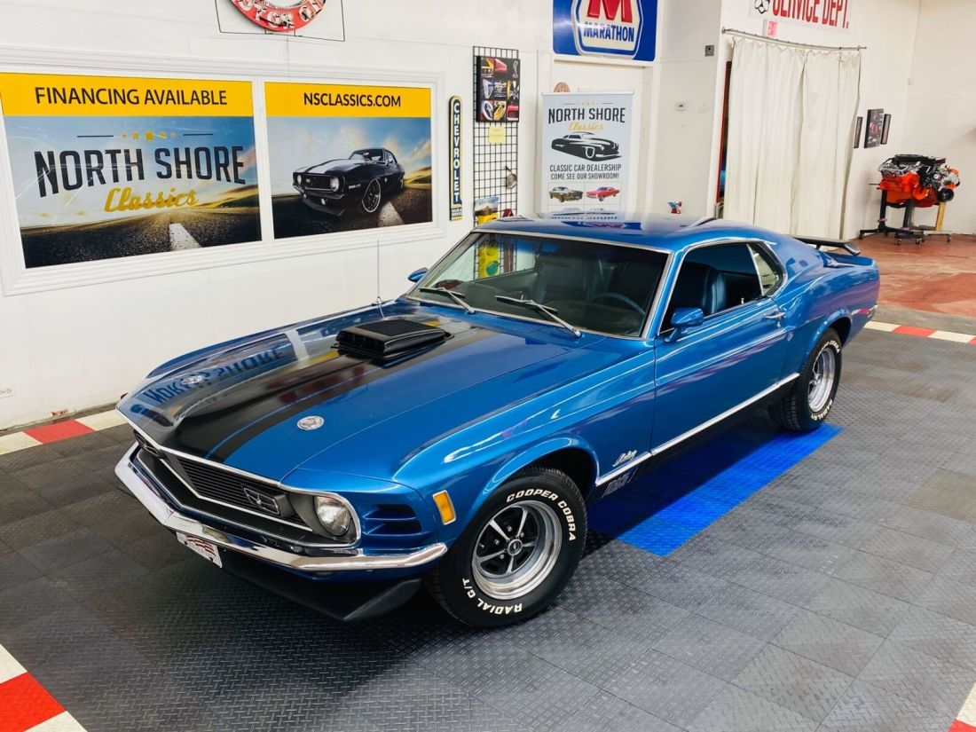 Blue Ford Mustang with 32,236 Miles available now! 1970 Ford Mustang -MACH 1 SPORTS ROOF - MARTI REPORT - 351 SHAKER HO