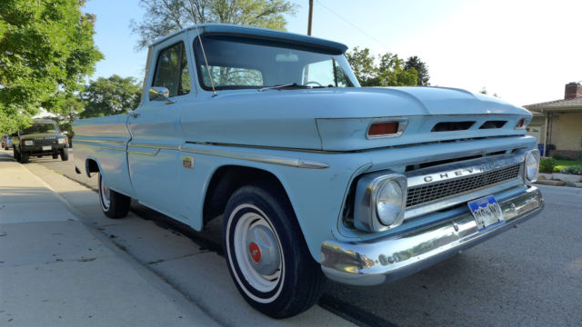 Blue, original chrome, factory bumpers, fleetside longbed, 250 inline 6 1966 Chevrolet C-10