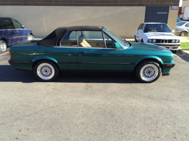 BMW 1992 plastic bumpers E30 325i leather Sport seats rims classic green 1992 BMW 3-Series 325i