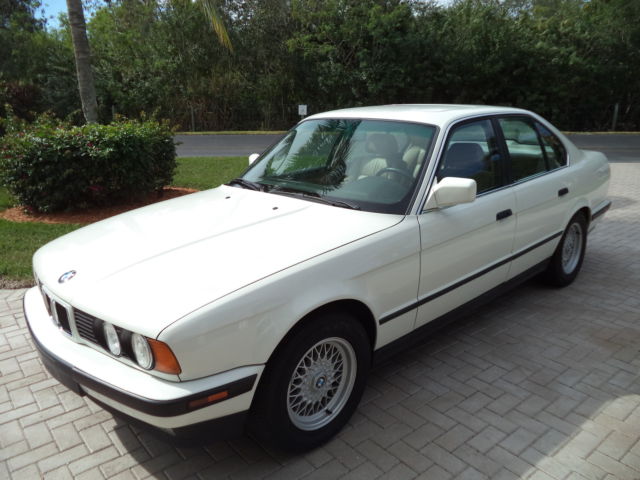 BMW EURO 535I 1989 White 99,700 Original Miles Collectors Classic Florida Car 1989 BMW 5-Series SPORT
