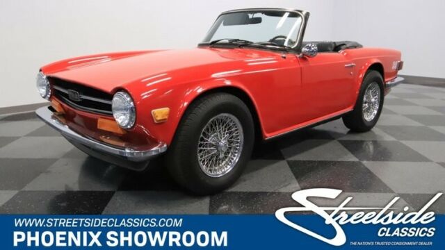 British TR Convertible Classic Vintage Collector Inline Six I6 Manual Red Black 1974 Triumph TR-6 --