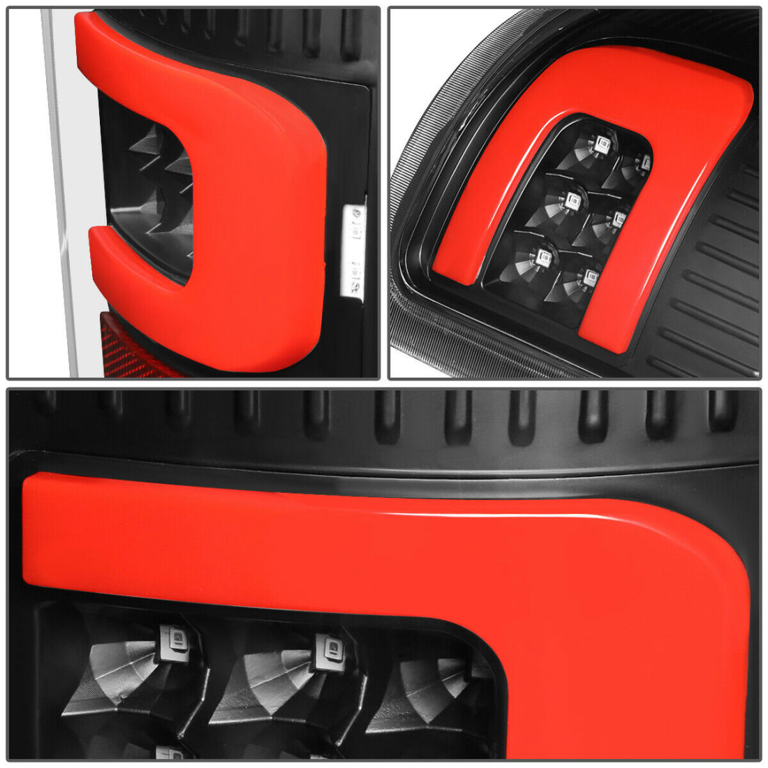 FOR 2007-2014 GMC SIERRA PAIR BLACK HOUSING RED 3D LED BAR TAIL LIGHT BRAKE LAMP - photo 4