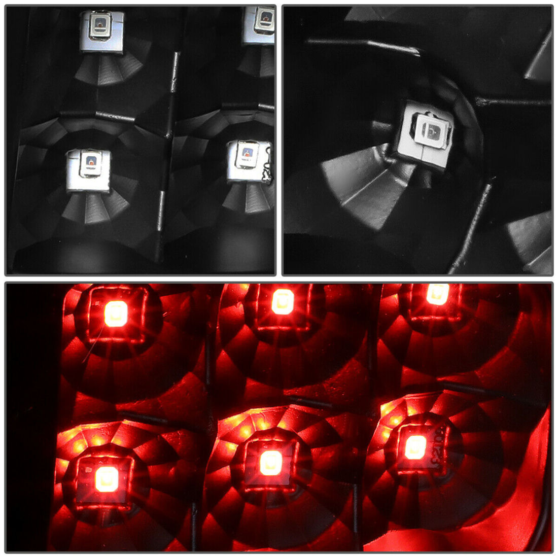 FOR 2007-2014 GMC SIERRA PAIR BLACK HOUSING RED 3D LED BAR TAIL LIGHT BRAKE LAMP - photo 5