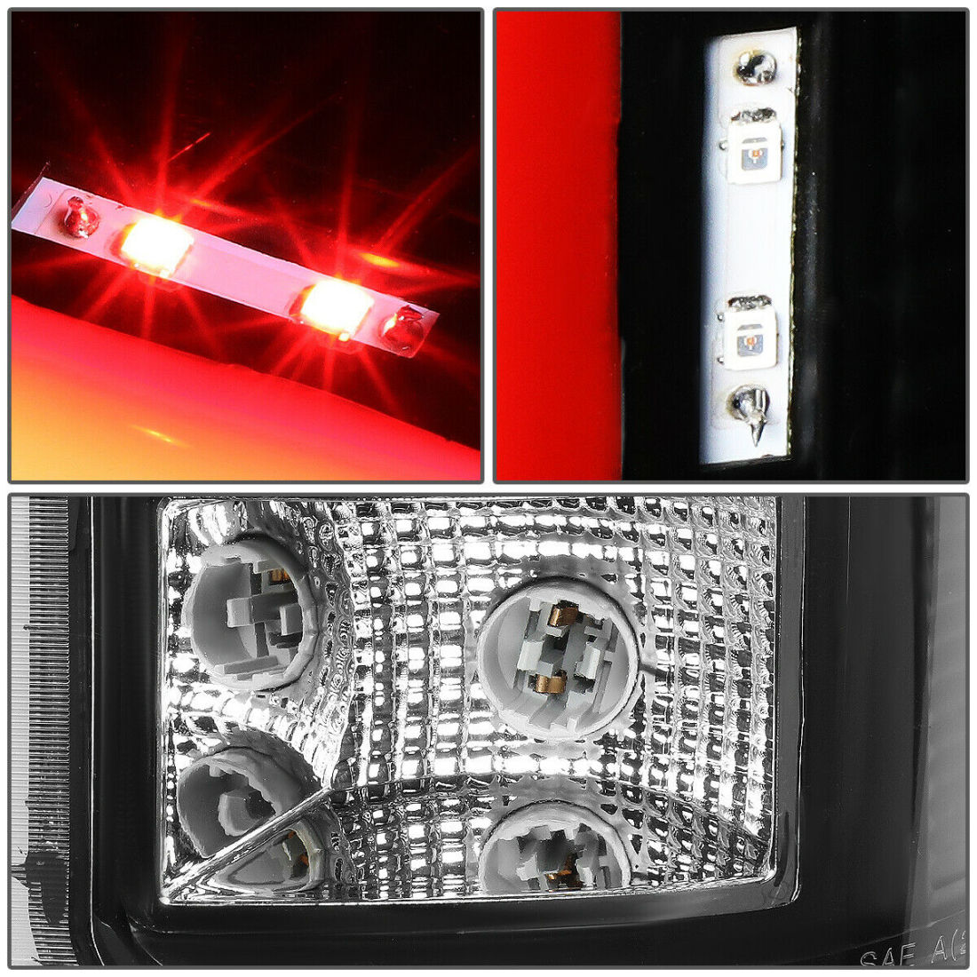 FOR 2007-2014 GMC SIERRA PAIR BLACK HOUSING RED 3D LED BAR TAIL LIGHT BRAKE LAMP - photo 6
