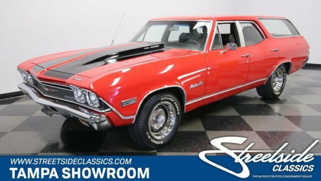 BUILT 496 BIG BLOCK V8 TH400 P/S FRONT DISC COLD R-134A A/C FRESH RED PAINT 1968 Chevrolet Chevelle Wagon Big Block