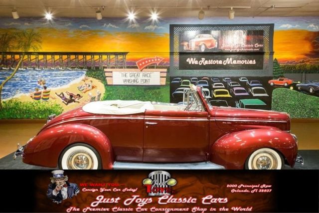 Burgundy Ford Deluxe with 9,808 Miles available now! 1940 Ford Deluxe Convertible