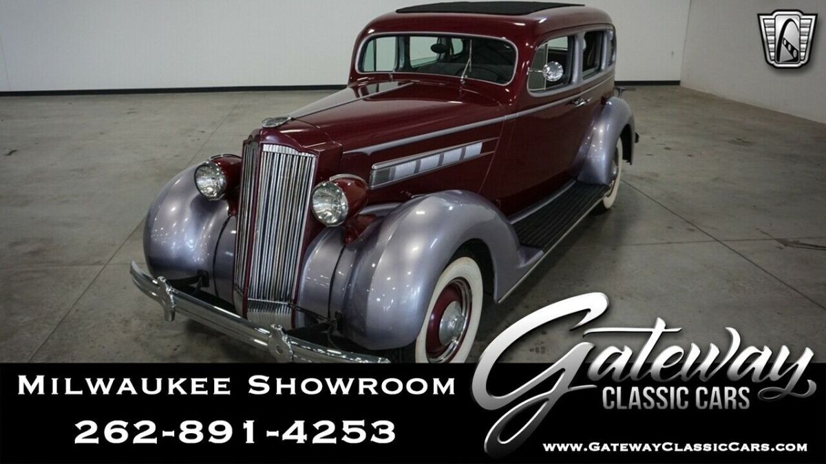 Burgundy/Silver 1936 Packard 120 Sedan Inline 8 3 Speed Manual Available Now! 1936 Packard 120 B
