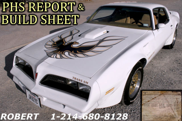 1978 Pontiac Firebird BARRET JACKSON T/A TRANS AM 4 SPEED MANUAL A/C