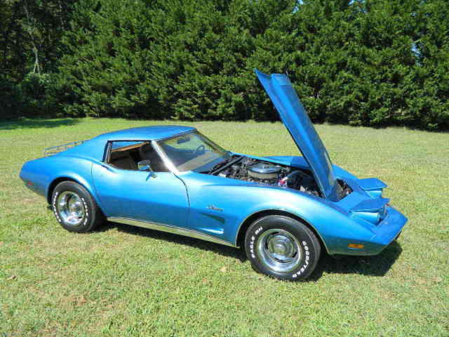 C3 1974 Chevrolet Corvette 350 T-Tops Blue-Tan Automatic Split Bumper 1974 Chevrolet Corvette Corvette Spit Bumper