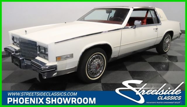 Cadi Brougham Classic Collector Vintage Luxury Original Auto V8 White Red Premiu 1985 Cadillac Eldorado Biarritz