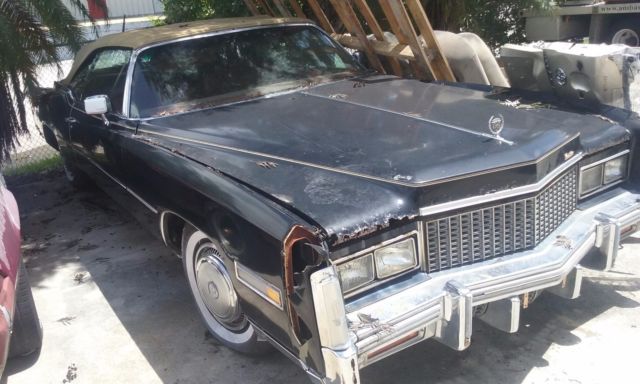 CADILLAC ELDORADO CONVERTIBLE PROJECT CAR BARN FIND WHOLE CAR TO RESTORE OR PART 1976 Cadillac Eldorado